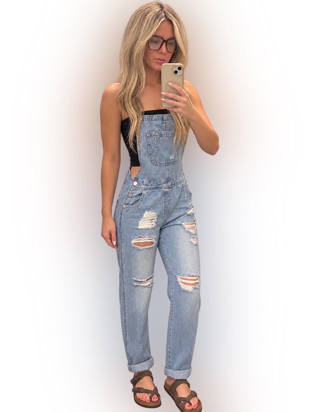 NWT Distressed Overalls